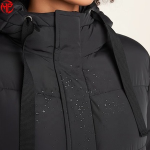 Abrigo largo de plumón para mujer, chaqueta acolchada con capucha, impermeable, corte regular, ropa de abrigo de invierno, chaqueta larga acolchada de poliéster - Product Image 3
