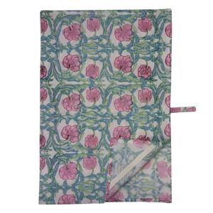 Paño de Cocina de Algodón Floral Más Vendido, 50x70 cm, Rectangular, Multiusos, con Patrón Rosa y Verde, Estilo Clásico - Product Image 1