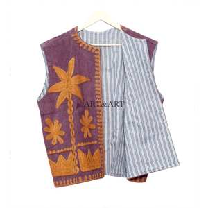 Chaleco de Algodón Cómodo Hecho a Mano para Mujer, Corto, Diseño sin Mangas con Cuello en V y Frente Abierto - Product Image 4