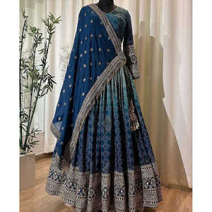 ชุดราตรีแฟนซีที่สวยงาม lehenga choli กับ dupatta สำหรับงานปาร์ตี้ - Product Image 1