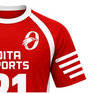 Maillot de lacrosse rouge et blanc pour hommes, chemise d'équipe professionnelle à manches courtes, uniforme de sport léger et respirant, entraînement et match W - Product Image 6