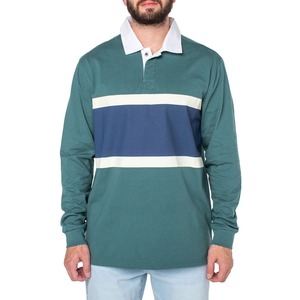 Camiseta de punto de manga corta para hombre con bloques de color, cuello redondo, ajuste regular, estilo casual, ribete en contraste, granate, azul marino, gris, transpirable, 100% - Product Image 1