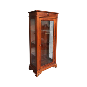 Armoire de présentation haute modulaire en bois massif d'acajou de style antique, écologique et faite à la main, facile à assembler pour le salon de la maison - Product Image 6