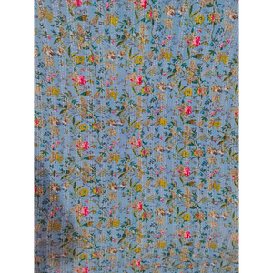Handmade Kantha Quilt Reversible Cotton Blanket blue fabric print color and Multi Color <b>Bedspread</b> Home Decor Gift for Her - Product Image 4