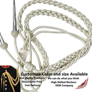 Shoulder Aiguillette Silk Aiguillette Tassel Mylar <b>Braided</b> <b>Cord</b> with Mesh Brass Tip Uniform Dress - Product Image 2