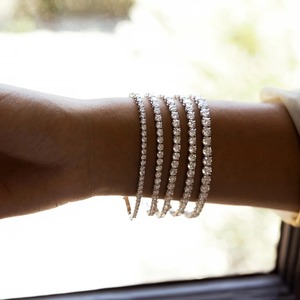 Bracelet tennis en or blanc 9K avec diamants de laboratoire ronds brillants de 4 points et 50 carats pour femme, bijoux de luxe, vente en gros - Product Image 3