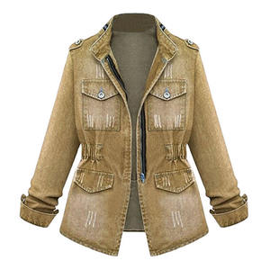 Veste en jean tendance pour femme, élégante et décontractée, à manches longues, légère, respirante, écologique, pour le printemps, couleur foncée - Product Image 5