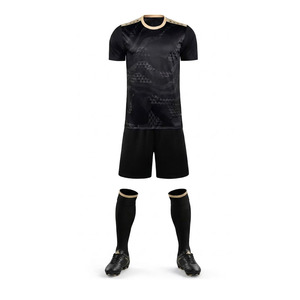 Conjunto de Uniforme de Fútbol Sublimado Personalizado, Estampado Negro, Manga Corta, Corte Atlético para Hombre, Todas las Temporadas, Absorbe la Humedad, Equipación de Equipo - Product Image 3