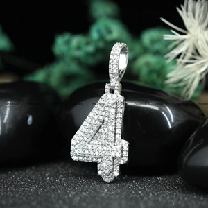 Pendentif à double couche en moissanite taille brillant rond avec passant standard, testé au diamant testeur par Phoenix Enterprise - Product Image 3