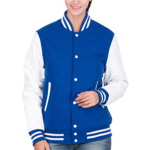 Veste bomber varsity pour femme sur mesure, à manches personnalisées, en tissu respirant, antibactérien, imperméable et écologique - Product Image 1