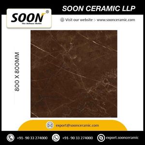 MARMO PULPIS CHOCO Glossy Porcelain Floor Tiles 800x800mm Polished Stone Imitation Texture Non-Slip For Living Room Interior Use - Product Image 5