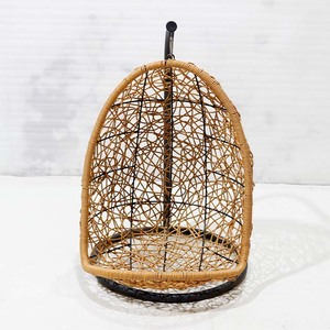 Trending PE Rattan Hanging Cat Nest Chair with White <b>Cushion</b> Pet Furniture for <b>Small</b> Cats Breathable Design All Seasons Use - Product Image 5