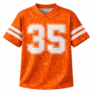 Maillot de football unisexe Y2K Streetwear à motif gothique en maille, T-shirt de sport surdimensionné à col en V pour homme, personnalisable par sublimation OEM - Product Image 6