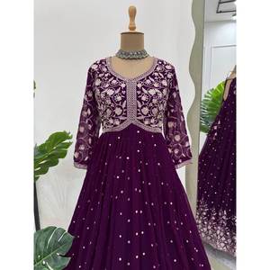 Vestido de Fiesta con Cintura Impero, Silueta en A, Estampado Floral, Capa Transparente, con Organza Bordada y Trabajo de Hilo/Secuencia - Product Image 3