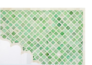 Handcrafted Wooden Accent <b>Mirror</b> Artistic Green Mosaic Design Premium Decorative Piece for Stylish Homes - Product Image 4
