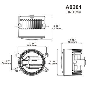 Feux antibrouillard LED ronds <span class=keywords><strong>de</strong></span> 3,5 pouces homologués ECE R112, 20W, blanc, avec DRL pour Jeep tout-terrain - Product Image 2