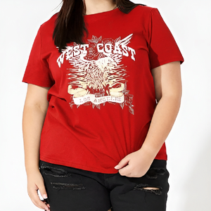 Camiseta Azul Urbana para Mujer con Opción de Logotipo Personalizado, Cuello Redondo, Manga Corta, Corte Regular, 100% Algodón, Secado Rápido, Diseño Estampado - Product Image 2