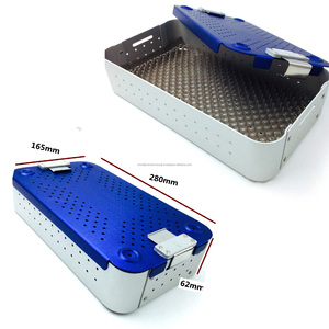 Caja de Almacenamiento de Instrumentos Quirúrgicos de Aleación de Aluminio con Certificación CE, Bandeja de Esterilización Manual 280x165x62mm, Set Ortopédico - Product Image 1