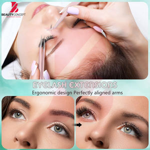 Ensemble de pinces à cils roses avec étui en métal, kit de pinces à cils de précision en acier inoxydable pour extensions de cils - Product Image 3