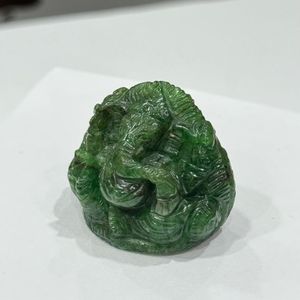 Lote de Subasta: Estatua de Ganesha de Granate Verde Tsavorita Natural, Tallado de Piedra Única, 186.45 Quilates, AAAA, Gema Coleccionable Rara de Tanzania - Product Image 5