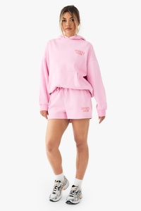 Conjunto de Sudadera con Capucha y Pantalones Cortos para Mujer, Personalizado con Impresión DTF, Poliéster y Algodón, Ropa Casual Urbana, Diseño Personalizado OEM, Conjunto de Dos Piezas - Product Image 6