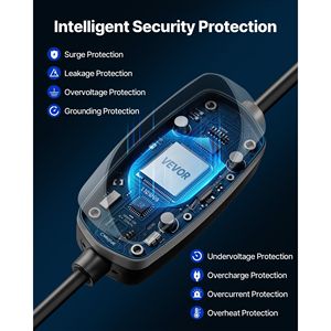 Cargador Portátil para Vehículos Eléctricos de Nivel 2, Ajustable, 40 Amperios, 240V, Cable de Carga de 25 pies, Pantalla LCD, Estación de Carga 14-50P - Product Image 6