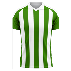 <b>Men's</b> Green <b>White</b> Striped V-Neck Soccer Jersey Short Sleeve Breathable Polyester Regular Fit All Seasons Apparel - Product Image 6
