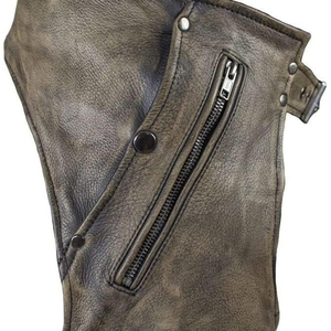 Guêtres en cuir marron vieilli pour homme, style cowboy western, réglables, protection pour les jambes - Product Image 6