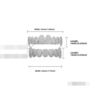 Grillz dentaire de Noël Hip-Hop en argent 925 avec zircon rond taille brillant de haute qualité, style unisexe, vente en gros - Product Image 4