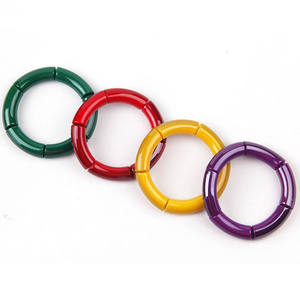 Bracelet jonc artisanal en résine, couleur personnalisée, motif floral rond marron, objet d'art de collection - Product Image 5