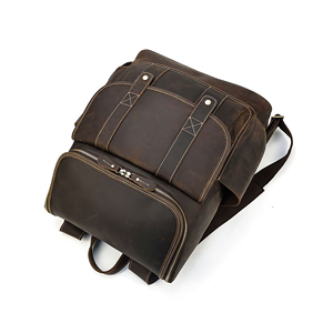 Vintage Leather <b>Backpack</b> Unisex Adjustable Strap Zipper Hasp Closure Durable Travel 36-<b>55L</b> Capacity outdoor travel <b>backpack</b> - Product Image 3