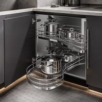 Ensemble de meubles de cuisine modulaires en bois massif, finition haute brillance, style italien de luxe, rangement intelligent, pour projets d'appartements