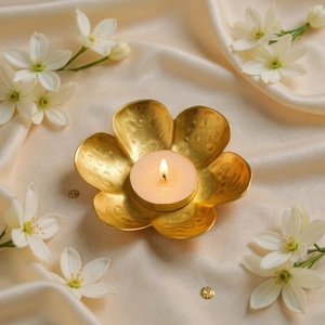 Art Decoration Industrial Brass Round Peetal Diya Single-piece Wedding Diwali Pooja <b>Gift</b> <b>Set</b> Home Decor - Product Image 2