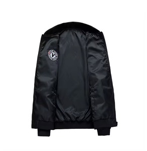 Blouson Aviateur Unisexe Hiver Double Face Décontracté à Fermeture Éclair en Laine Teinte Unie Épaisseur Standard Style Baseball Cargo - Product Image 5