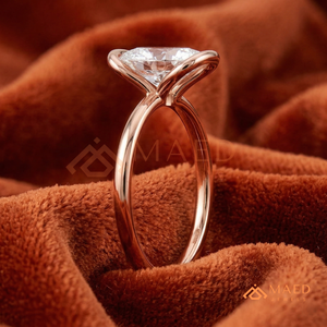 Bague de Fiançailles Ovale en Or Rose avec Moissanite, Bijoux de Mariage en Diamant pour Femme, Cadeau d'Anniversaire, Alliance USA - Product Image 2
