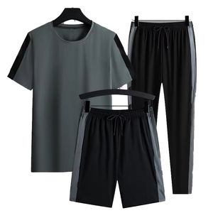 Men's 2 Piece Summer <b>Tracksuit</b> Set Casual T Shirt and Shorts Outfit Fashion Street wear Sweat Wicking Set for Gym Fitness Lounge - Product Image 1