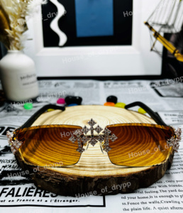 Lunettes de soleil photochromiques de luxe Hip Hop sans monture, serties de moissanite taille brillant rond, pour la mode. - Product Image 1