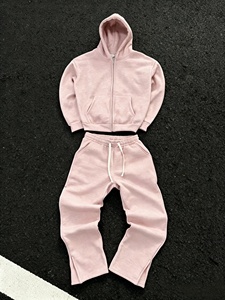 OEM Wholesale Women's Casual Solid Cargo <b>Pocket</b> <b>Zip</b>-Up Hooded Sweatshirt <b>Jogger</b> Pants Sportswear Set Polyester/Cotton 2 1 Design - Product Image 1