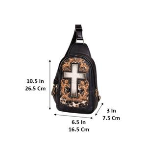 Sac à bandoulière en cuir de vachette véritable, style western, tendance, pour voyage, sac à bandoulière, fourrure de vache, facile à transporter - Product Image 2