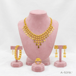 Elegant Indian Wedding Charm Necklace 24K Gold Plated Zircon Stones Trendy MOLL JEWELLERS Women's 18inches A-53185 - Product Image 1