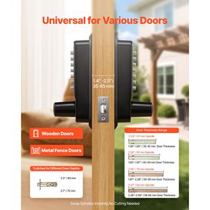 Serratura Meccanica per Porta con Codice 2.0, Tastierino a Combinazione con Pulsante, Codice a 4-7 Cifre, Doppio Lato per Ingresso e Uscita - Product Image 3