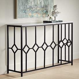 Designer Metal <b>Console</b> <b>Table</b> With Elegant <b>Glass</b> Top Stylish Decorative Furniture For Hallway Interior Enhancement - Product Image 6
