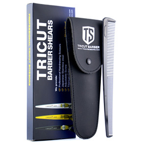 Ciseaux de coiffure professionnels finition miroir, ciseaux de barbier avec étui en cuir, peigne de qualité supérieure, ciseaux pour salon, usage domestique et ciseaux à moustache - Product Image 4