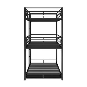 Nueva litera triple metálica con 2 escaleras, barandillas y estructura resistente para niños, adolescentes, adultos, dormitorios y hogares. - Product Image 6