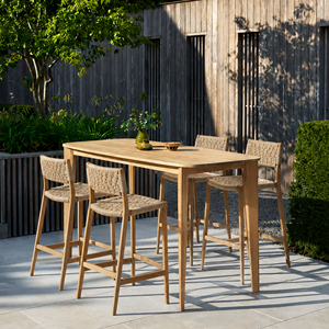 Chaises hautes de luxe en rotin PE pour petit-déjeuner, chaises de bar modernes, mobilier de jardin extérieur commercial pour hôtel, café - Product Image 5