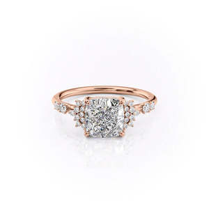 Anillo de Plata de Ley S925 con Diamante Moissanite en Forma de Cojín, Diseño de Triple Grupo Grande, Regalo de Cumpleaños para Mujer - Product Image 3