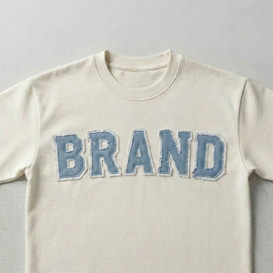 Premium Applic Patch Oversized T Shirt 100% Cotton Heavyweight Custom Logo Streetwear Tee Premium Applique Oversized Tee - Product Image 4