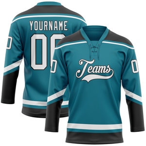 Maillot de hockey personnalisé OMMIZ INDUSTRY blanc-rouge, col lacé, le plus vendu en gros - Product Image 4