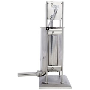 Remplisseuse de saucisses professionnelle à double vitesse en acier inoxydable 22LB/10L, remplisseuse de viande verticale avec 4 tubes de remplissage - Product Image 5