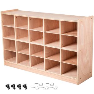 Armadietto Mobile con 20 Scomparti, Scaffale per Organizzazione Aula con 4x5 Cubicoli, Ripiano per Bambini - Product Image 6